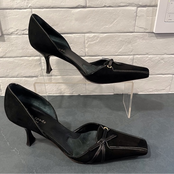 Kate Spade sz 8.5 black suede square to d’orsay pumps - Picture 2 of 16